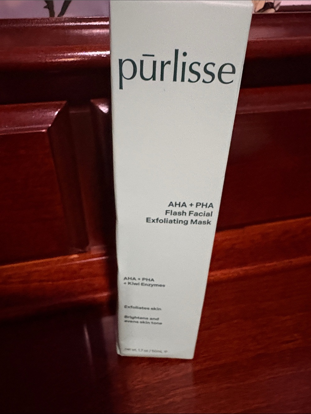 Purlisse AHA + PHA Flash Facial Exfoliating Mask - Mint Green Packaging